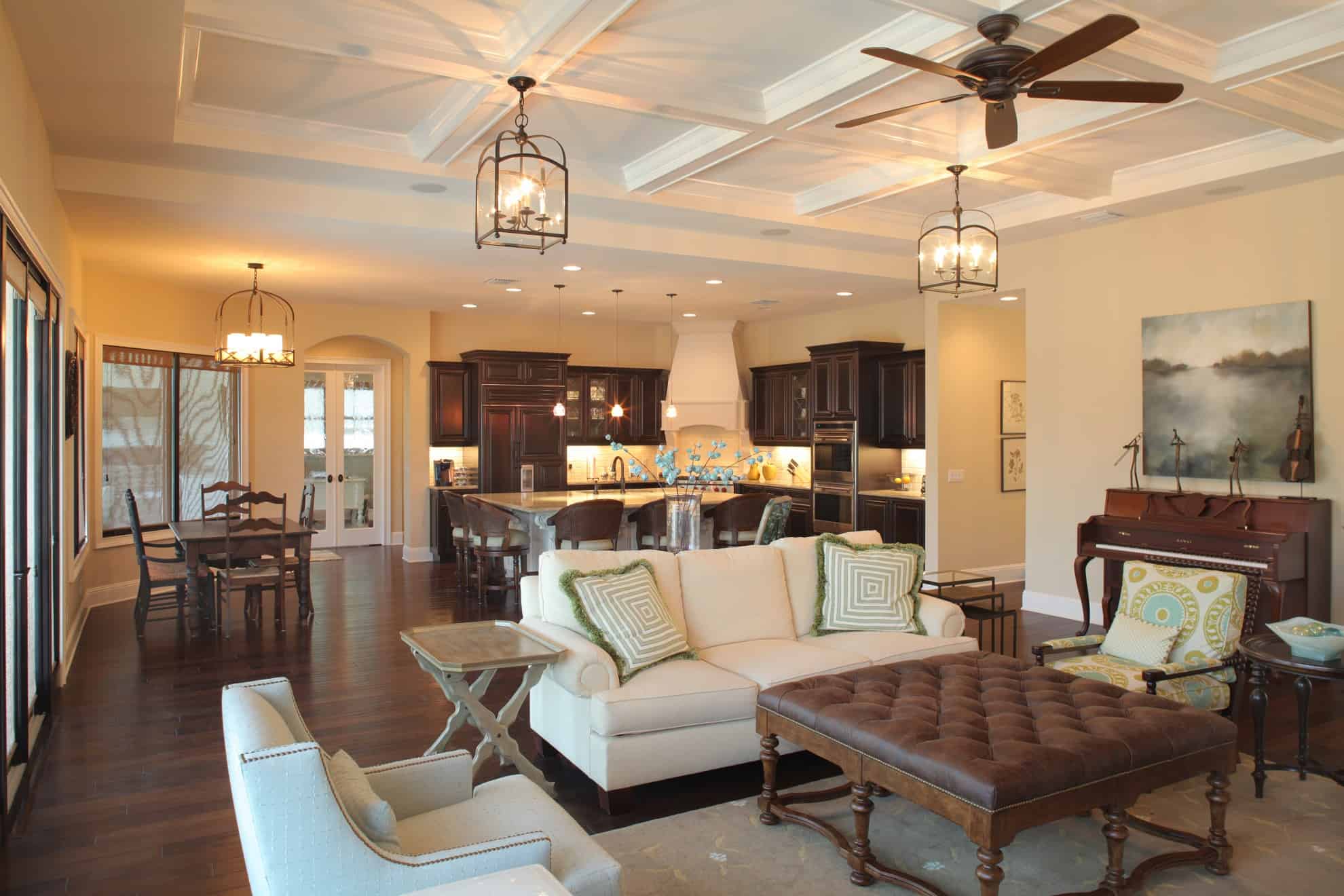 Bayshore Estates Custom Home_Great Room_with coffered ceiling